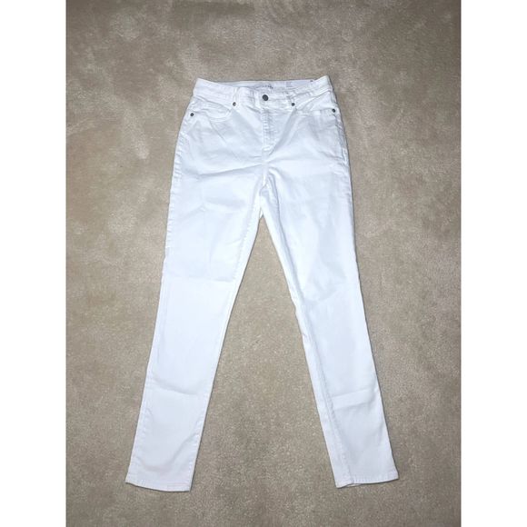 NWT Tall Curvy Mid Rise Skinny White Jeans I 6T/28 - Picture 2 of 4